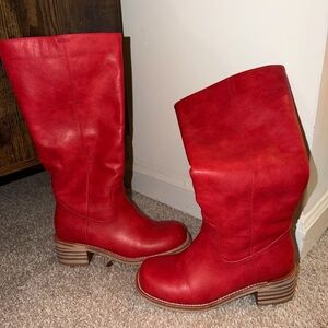 NIB Red Leather Women's Boots